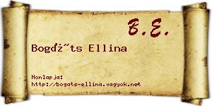 Bogáts Ellina névjegykártya